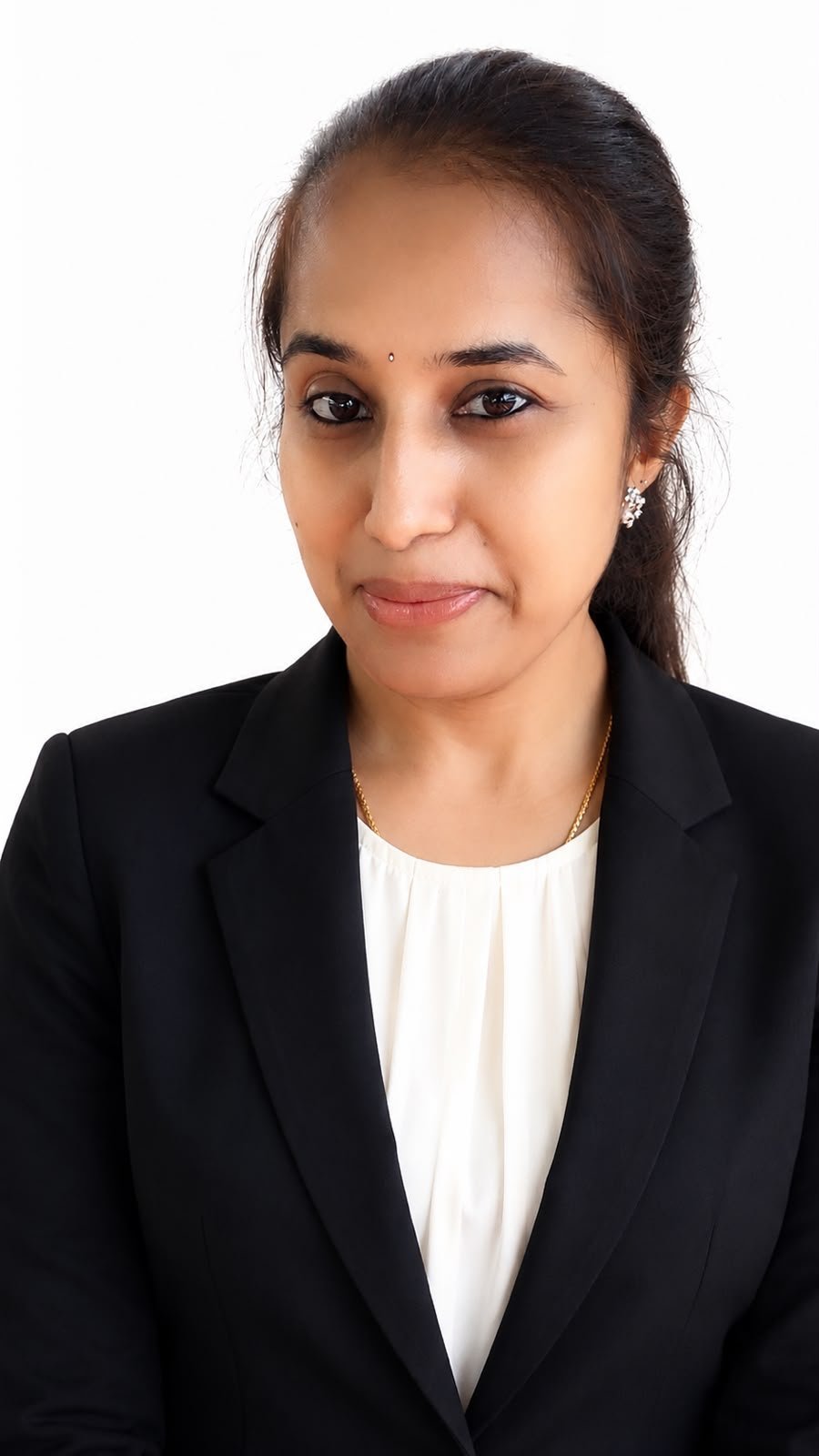Shalini Kura, Co-Founder and Director of Operations — professional headshot wearing a black blazer and white top